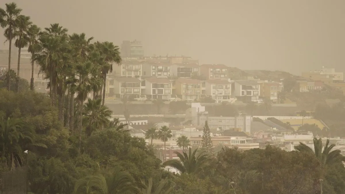 Terraza con calima: antes y después