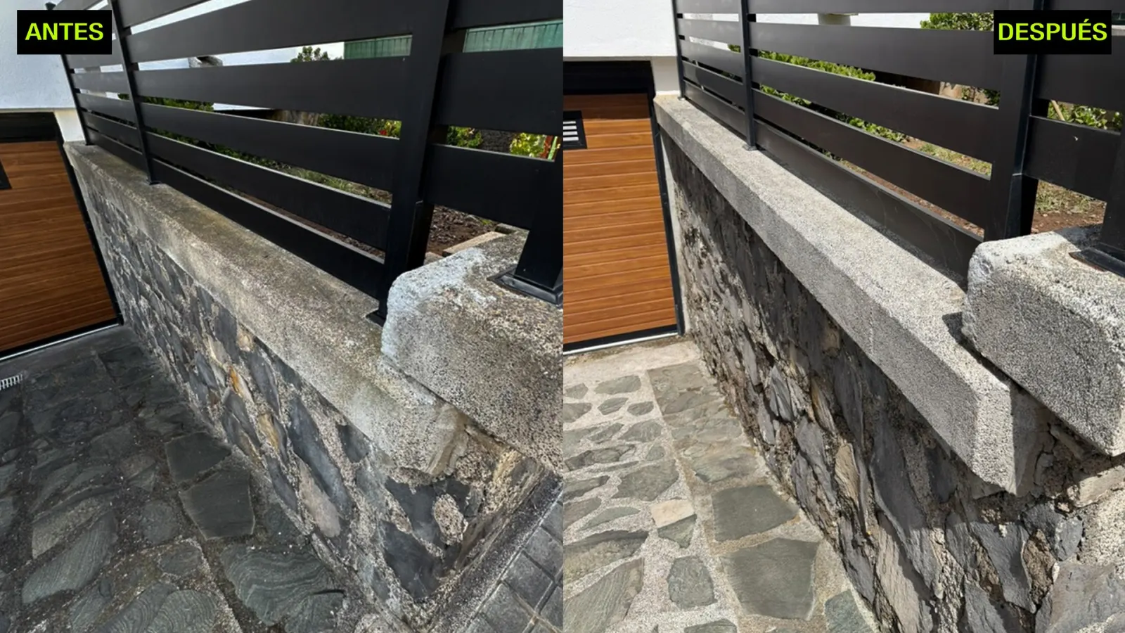 Terraza con verdín: antes y después